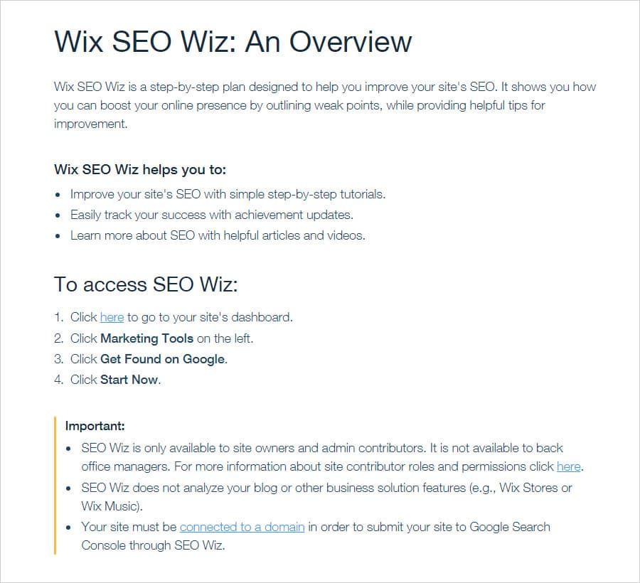 Wix SEO Wiz